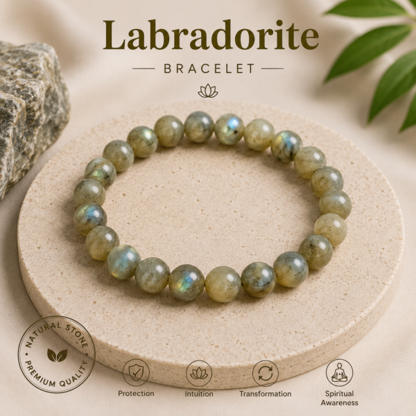 Natural Labradorite Bracelet - For Intuition, Protection & Transformation